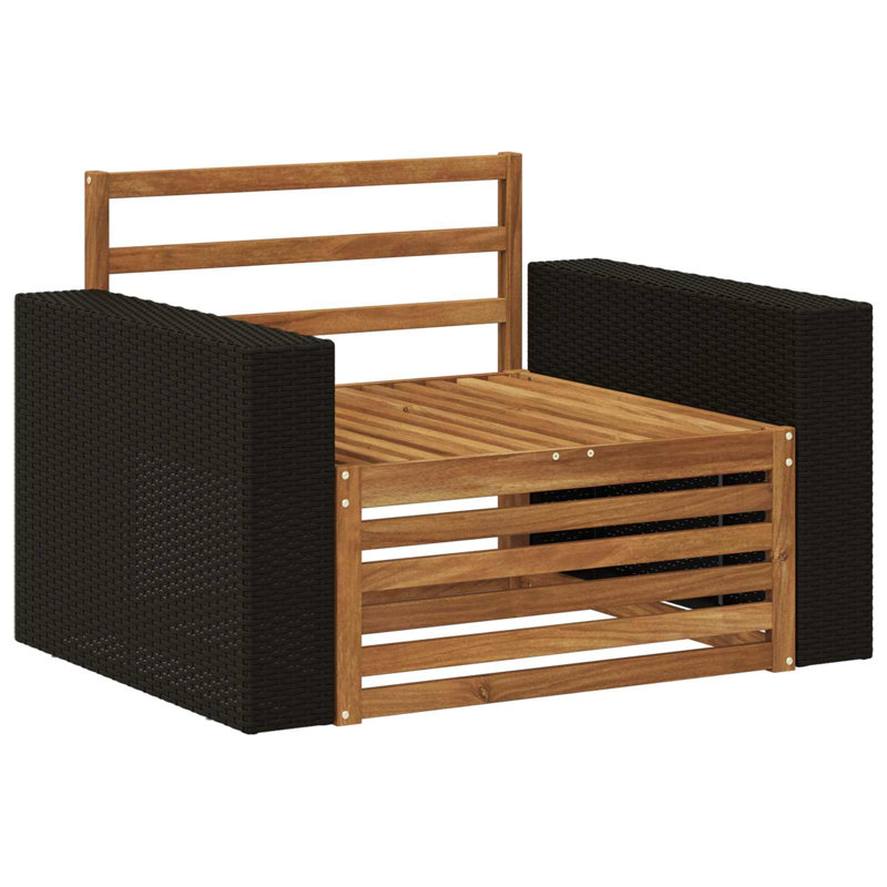 107cm Wide Patio Sectional, Natural/Black