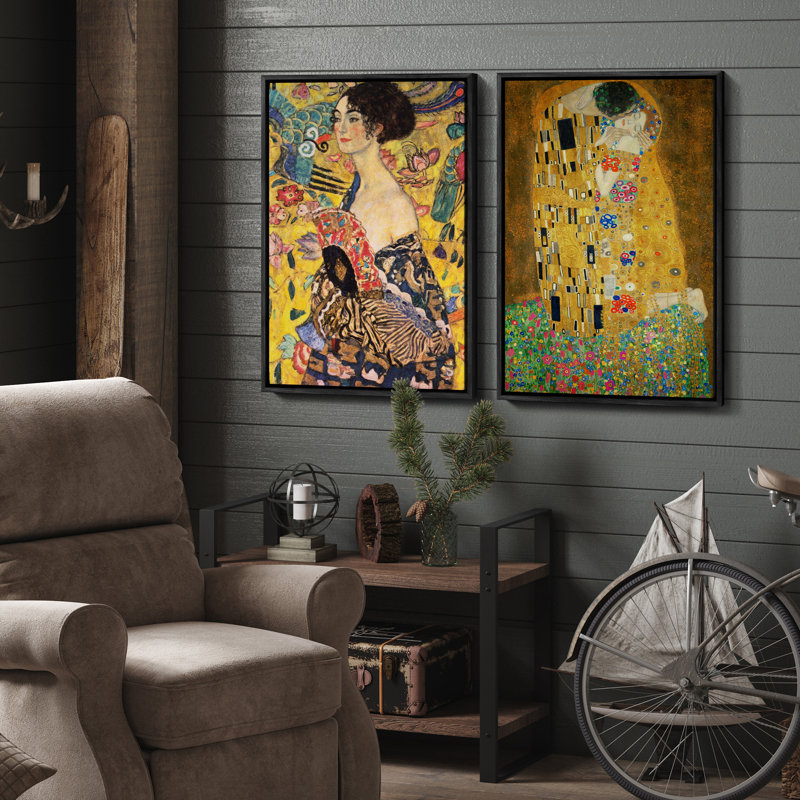 Art mural encadré rétro antique classique pour chambre à coucher, Noir, H 24 po x l 16 po