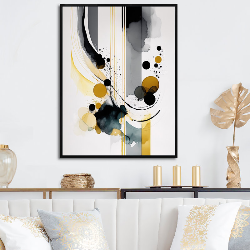 «Abstract Transitional Shapes I», reproduction sur toile, L 12 po x H 20 po, Toile avec cadre flottant noir