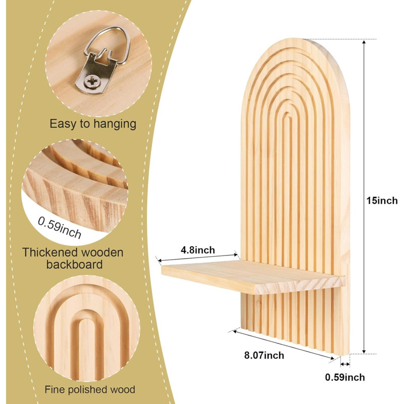 Athziry Wood Floating Shelf