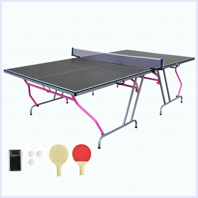 Table de tennis de table, table de ping-pong pliable et portative 8 pi x 4 pi avec 2 raquettes de tennis de table, 3 balles et filet pour une utilisation intérieure et extérieure