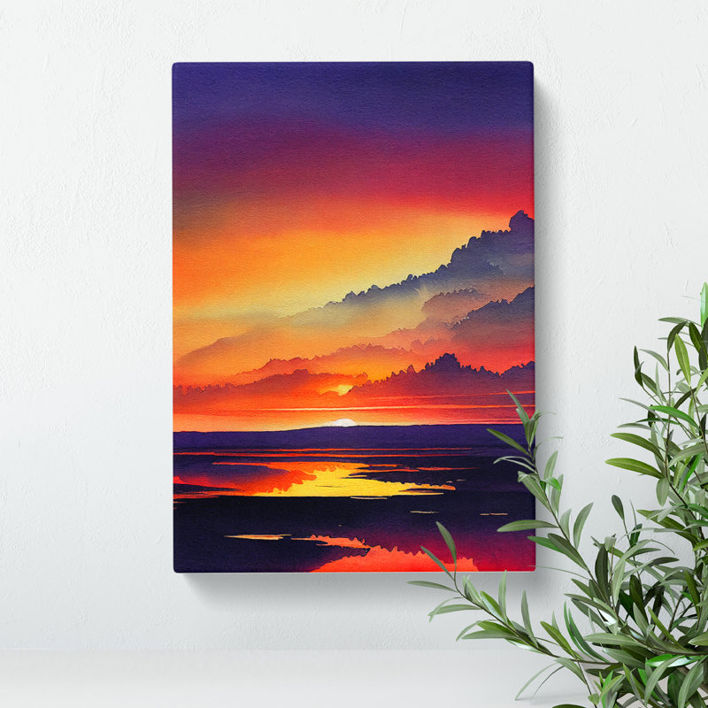 Sunset Over Mountains No.6 - Wrapped Canvas Print, 50cm H x 35cm W x 3cm D