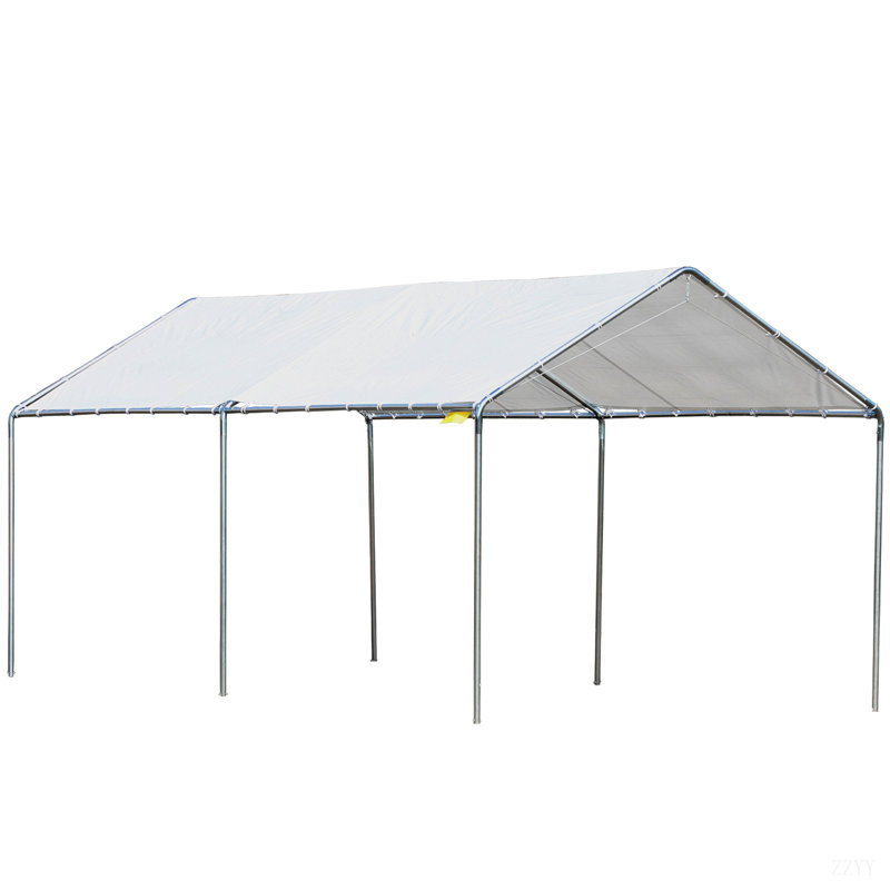 Outsunny 10'X20' Carport Heavy Duty Galvanized Car Canopy With Included Anchor Kit, 3 Reinforced Steel Cables, Gray