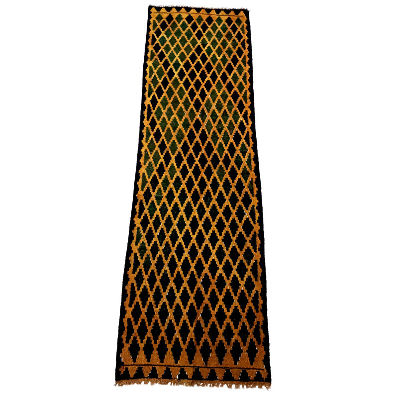 Runner Reliford Geometric Hand Woven 70cm X 240cm Area Rug, Wool
