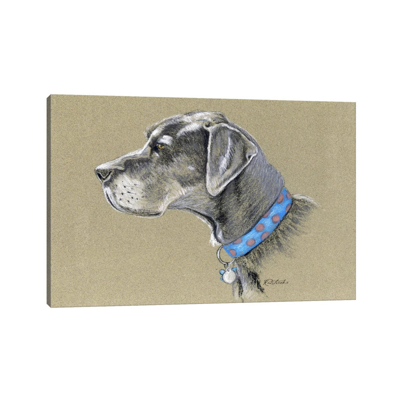 Great Dane by Jennifer Redstreake - Wrapped Canvas Painting, 20.32 cm H x 30.48 cm W