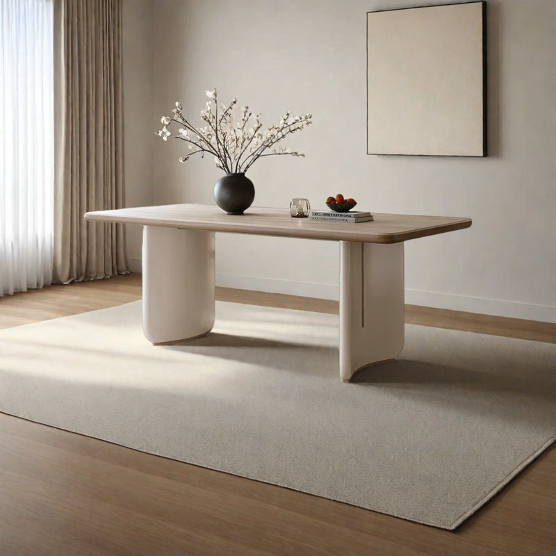 Table rectangulaire en marbre French Minimalist, 29.5"H x 55.1"L x 31.5"W