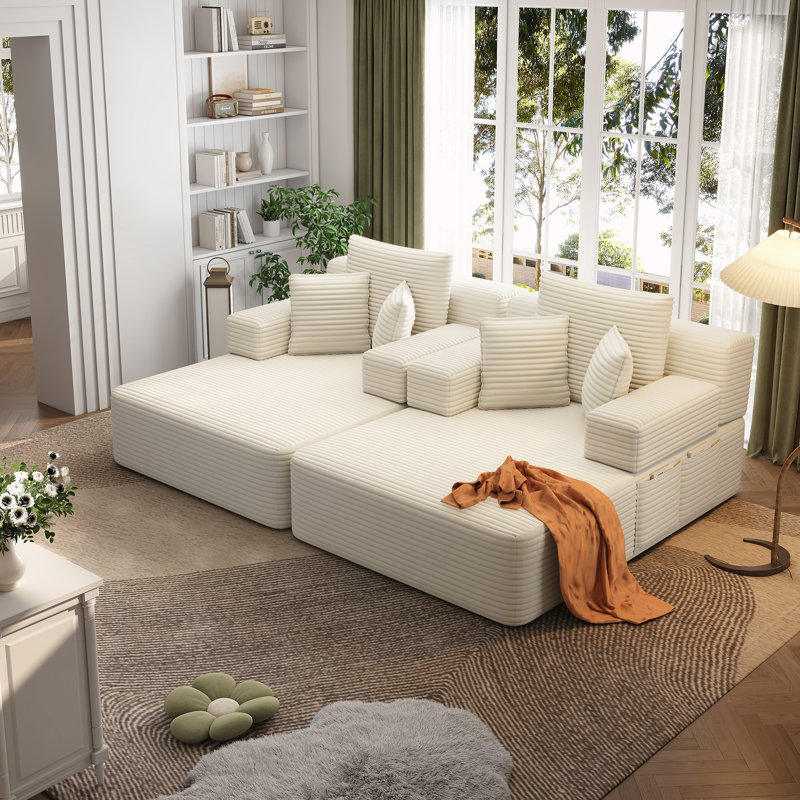 Ensemble de chaise longue surdimensionnée 2 pièces, Beige