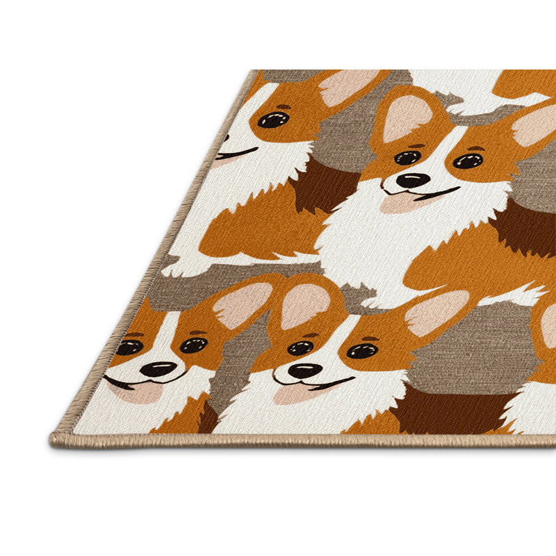  Tapis lavable pour chien Welsh Corgi Pembroke, Tapis de couloir 2 pi x 4 pi