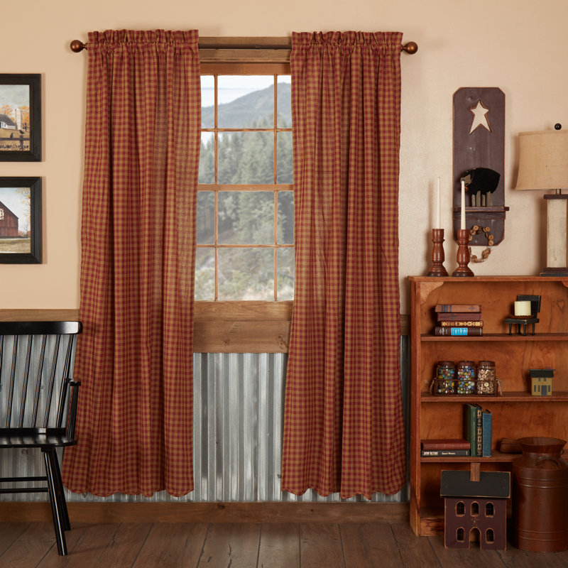 Addie 100% Cotton Room Darkening Pair, 36" W x 63" L, Burgundy