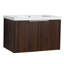 Meuble-lavabo de 30 pouces pour les petits espaces. Portes à fermeture en douceur. Fixation murale moderne. Bassin en résine. Noyer scintillant avec lavabo, porte, lavabo monté, options de rangement
