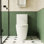 Toilette monobloc allongée à hauteur de plancher en céramique antimicrobienne 1,1 / 1,6 GPF H 30,3 po avec fermeture en douceur, siège résistant aux taches, aux égratignures et aux fuites