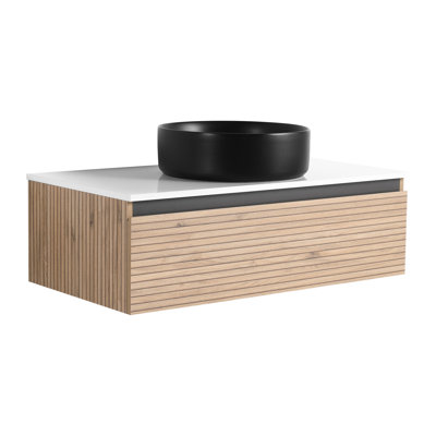 Meuble-lavabo de 36 po avec lavabo en céramique Art Black