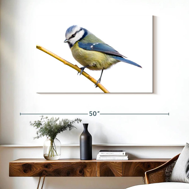 Brampt Feathery Blue Tit, 26" H x 39" W