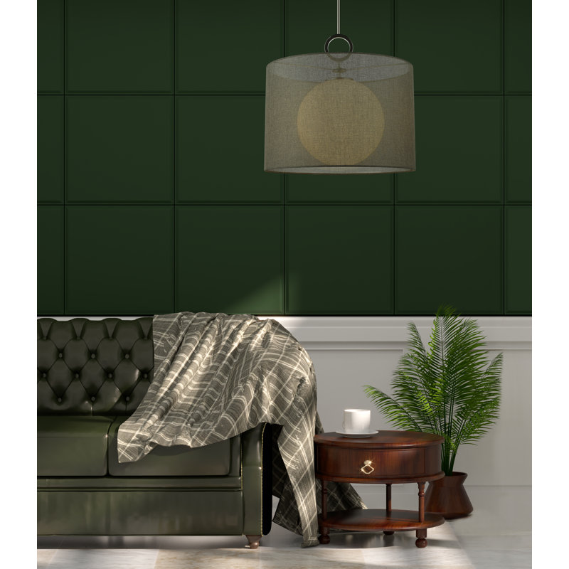 Luminaire suspendu cylindrique à 1 lumière Cayenne, Gris, H 20 po x l 20 po x P 20 po