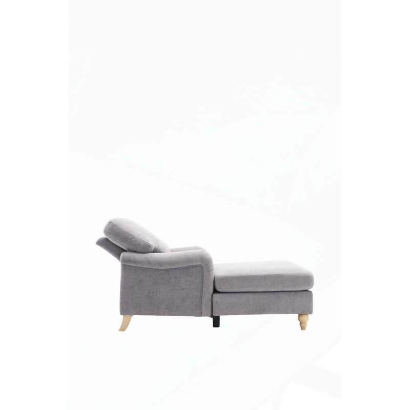 Chaise longue avec pieds en bois massif_Sapé et méridienne_W2363S00, Gris