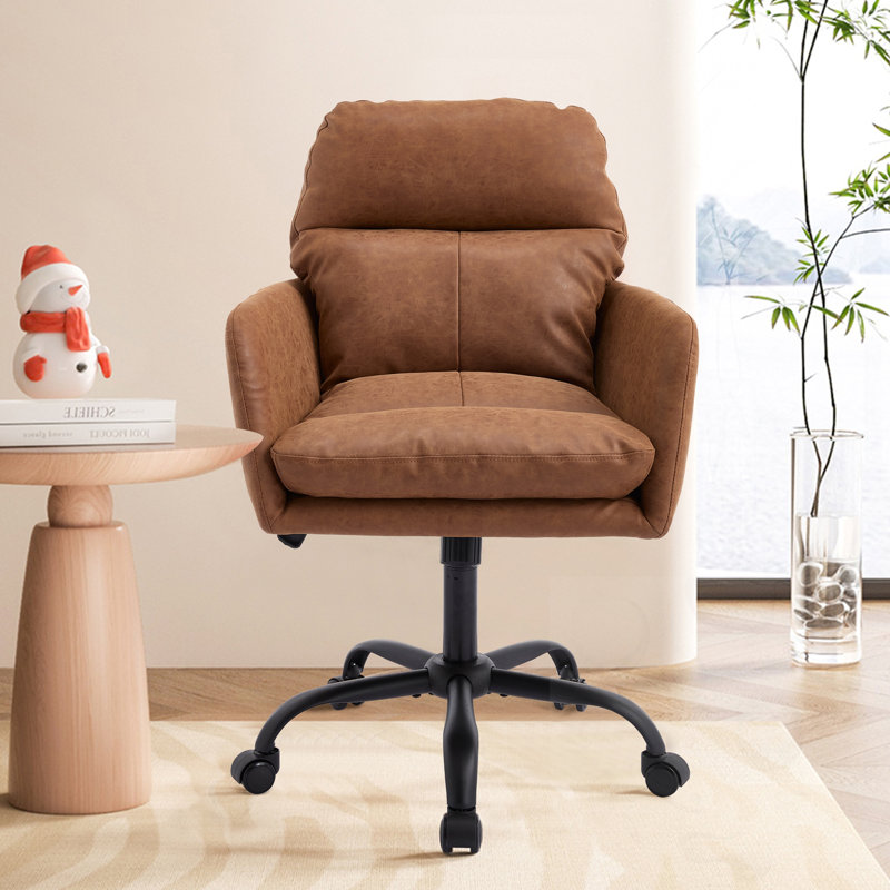 Chaise de bureau à hauteur ajustable, Brown, Noir