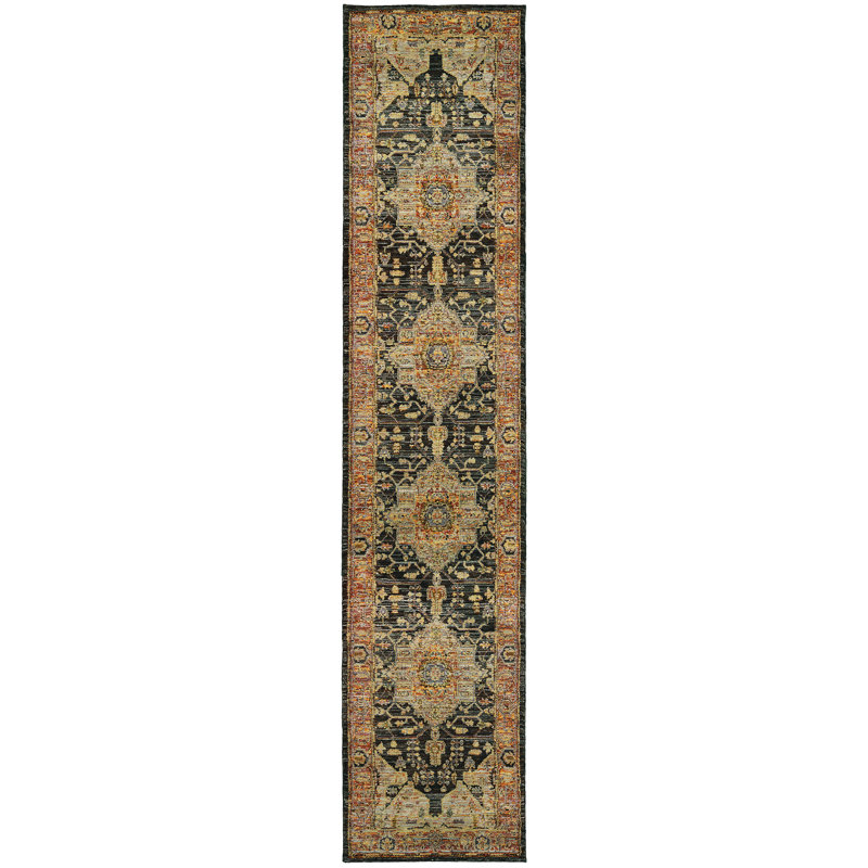 Tapis doré Tuma, Tapis de couloir 2 pi 6 po x 12 pi