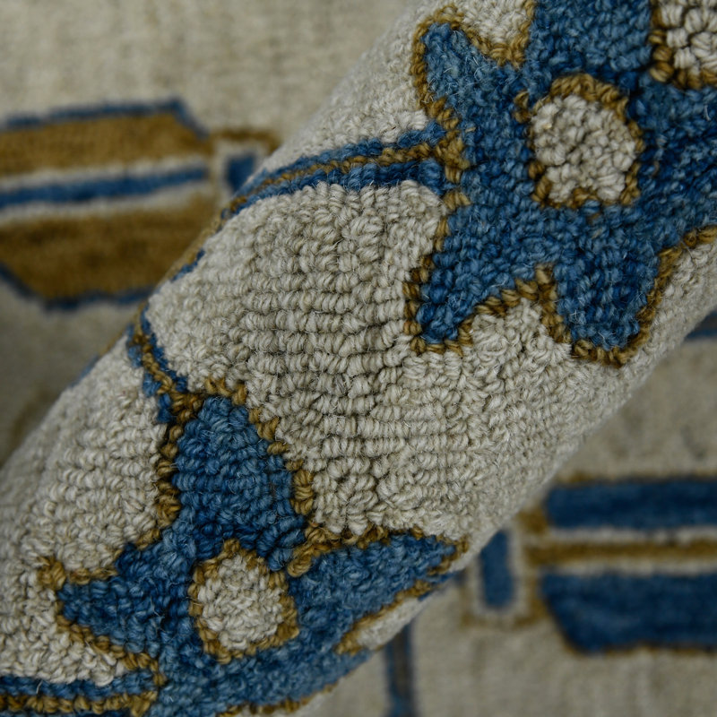 Wool Floral Indoor Rug, Rectangle 5' x 8'