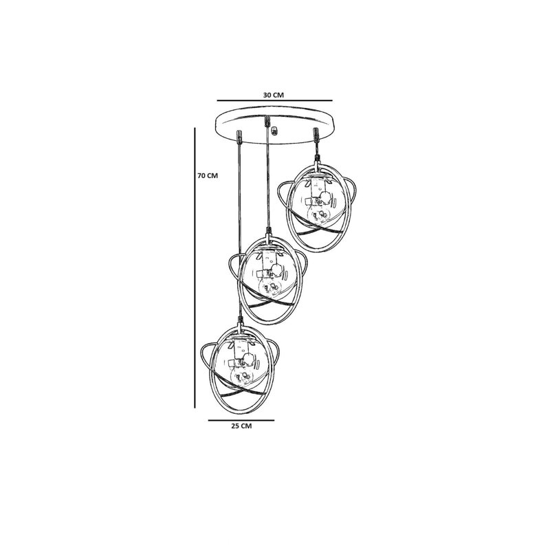 Chandle Chandelier, Fume/Black