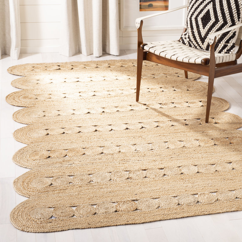 Harden Hand Woven Jute Solid Color Rug, Rectangle 6' x 9'