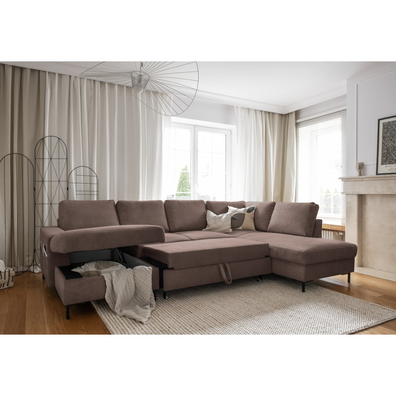 Lofty Lilly 8 seater Corner Sofa Bed, Taupe, Right Hand Facing