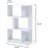 Modern Staggered 3-Shelf Manor Bookcase, White