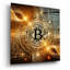  «Glowing Bitcoin» par Rey Klimt, art mural en verre, 12 po x 12 po-1036398721