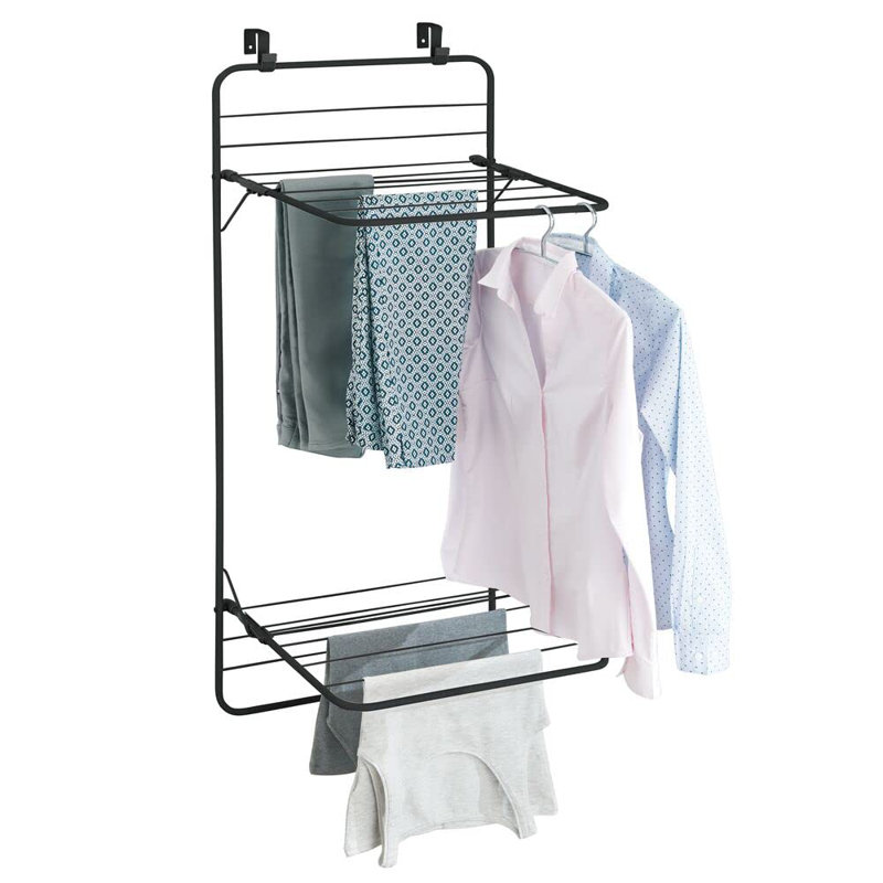 Metal Foldable Wall-Mounted Drying Rack, Grey