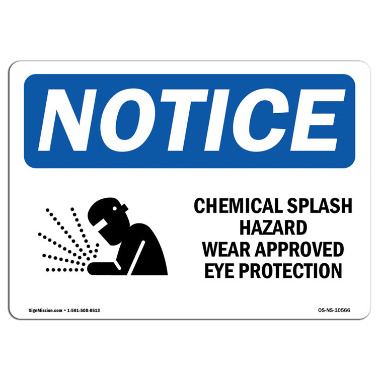 SignMission Chemical Splash Hazard Wear Sign | Wayfair