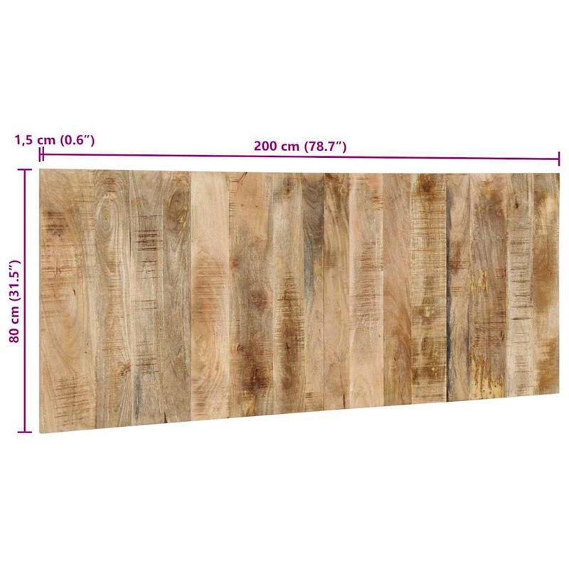 Bartul Headboard, solid rough mango wood, 200 x 80 cm