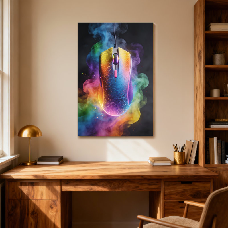 Abstrait souris colorée avec effet de fumée arc-en-ciel