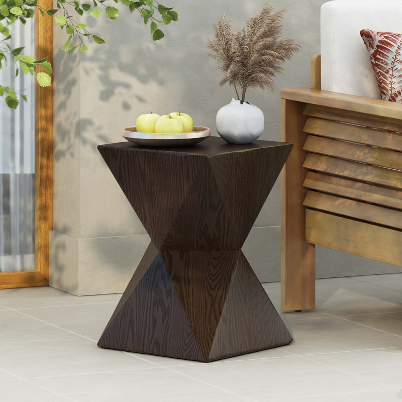 Table d'appoint avec forme prismatique moderne, Brun