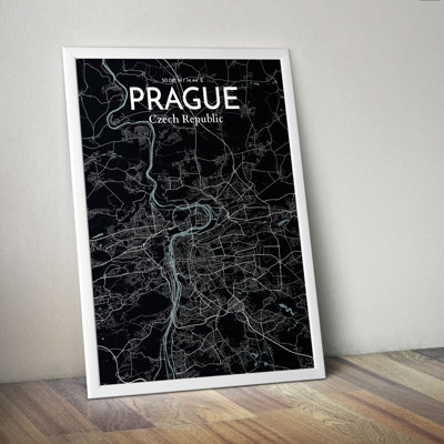 Prague City Map - Unframed Graphic Art Print on Paper