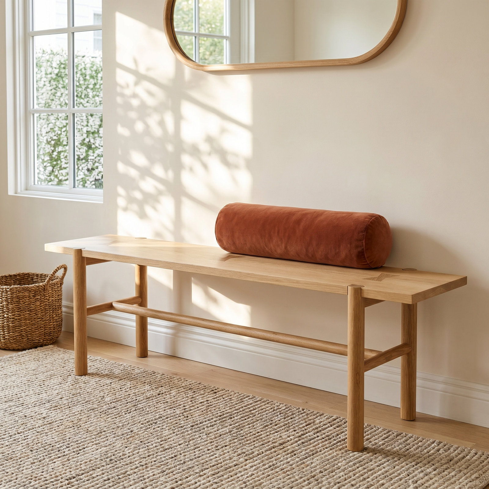 Brennan 64" Solid Oak Dining Bench
