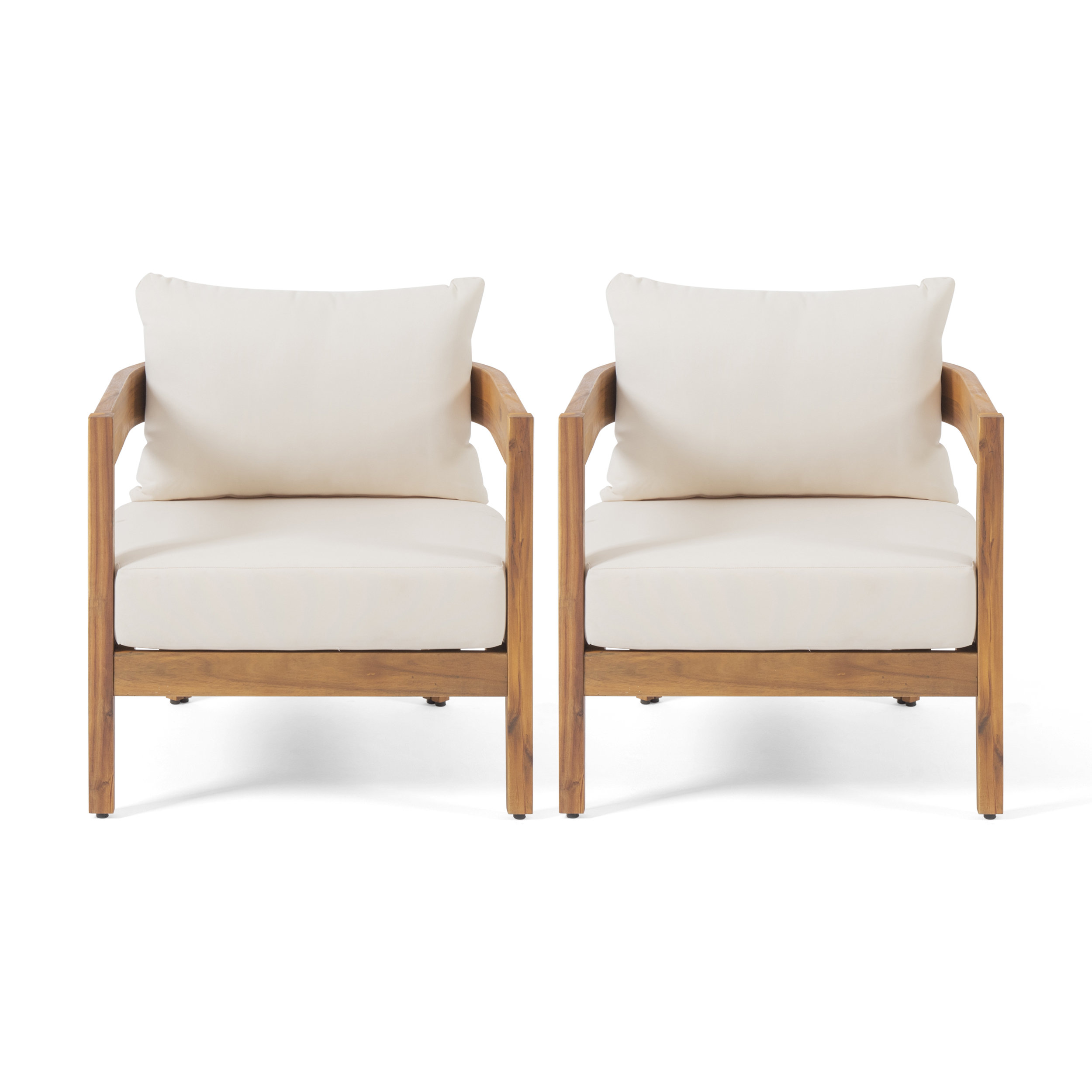 Mica Outdoor Patio Chairs with Cushions - Set of 2