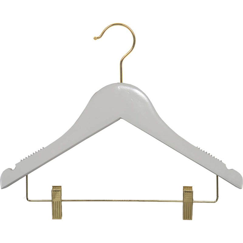 Yoshioka Wood Non-Slip Hangers With Clips, 25