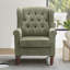 Petit fauteuil d'appoint à oreilles capitonné avec accoudoirs roulés et coussin rembourré épais-1320636517