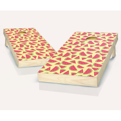 2 x 4 Watermelon Solid Wood Cornhole Set with Bags