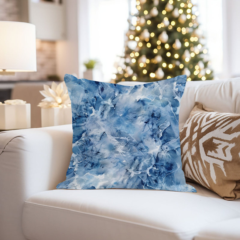 Abstract Blue Marble Crystal Geode VI Modern