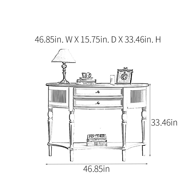 Console Retro Elegant, H 33,46 po x l 46,85 po x P 15,75 po