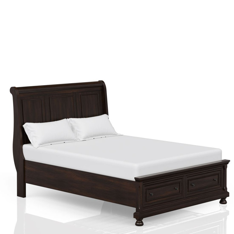 Grand lit de rangement en cerisier foncé, Cerisier, Grand lit
