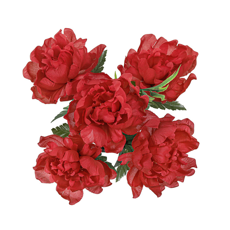 Buisson de pivoines artificielles, Rouge