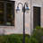 DIY Friendly Orion Triple Head Lamp Post- Black