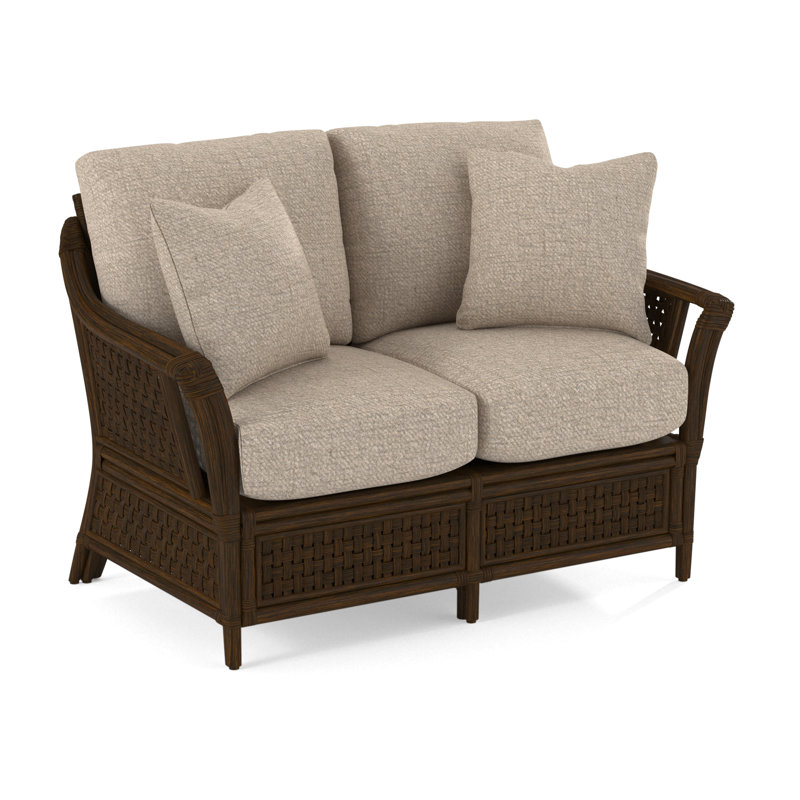 Boca Upholstered 55'' Loveseat, Coffee, Basic Blue; 