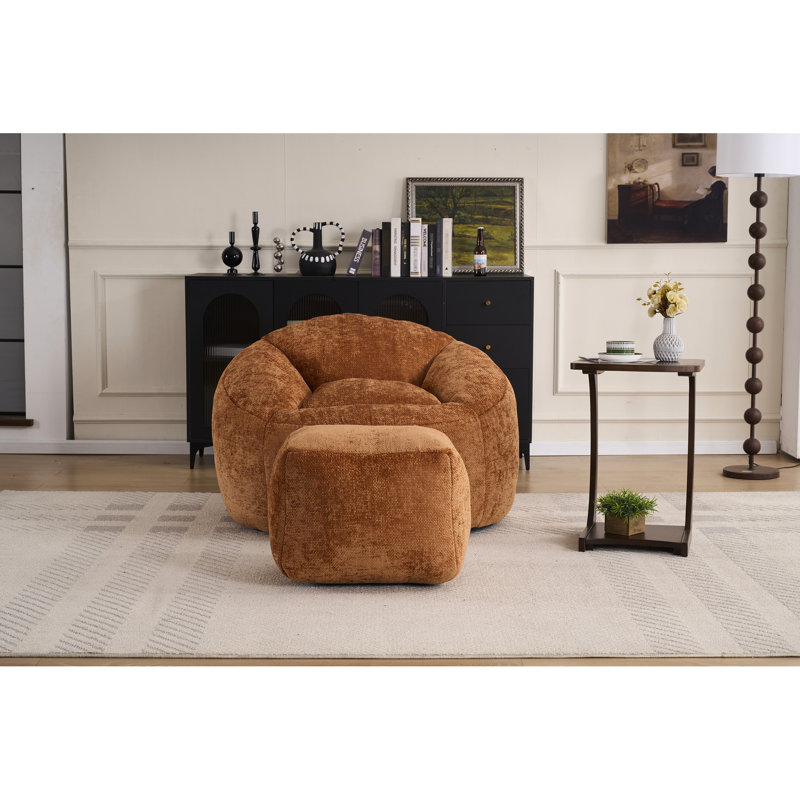 Adult & Teen Bean Bag Seat, Foam, Chenille Cover, 44.59In Depth, 43.58In Width, 27.77In Height, Comfortable And Stylish Seat Foam Chair For All Ages, Covered, 42.52In Diameter, 20.47In Long Lasting,