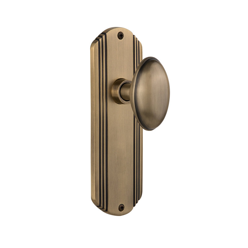 Deco Plate with Homestead Door Knob, 2 3/8, Antique Brass