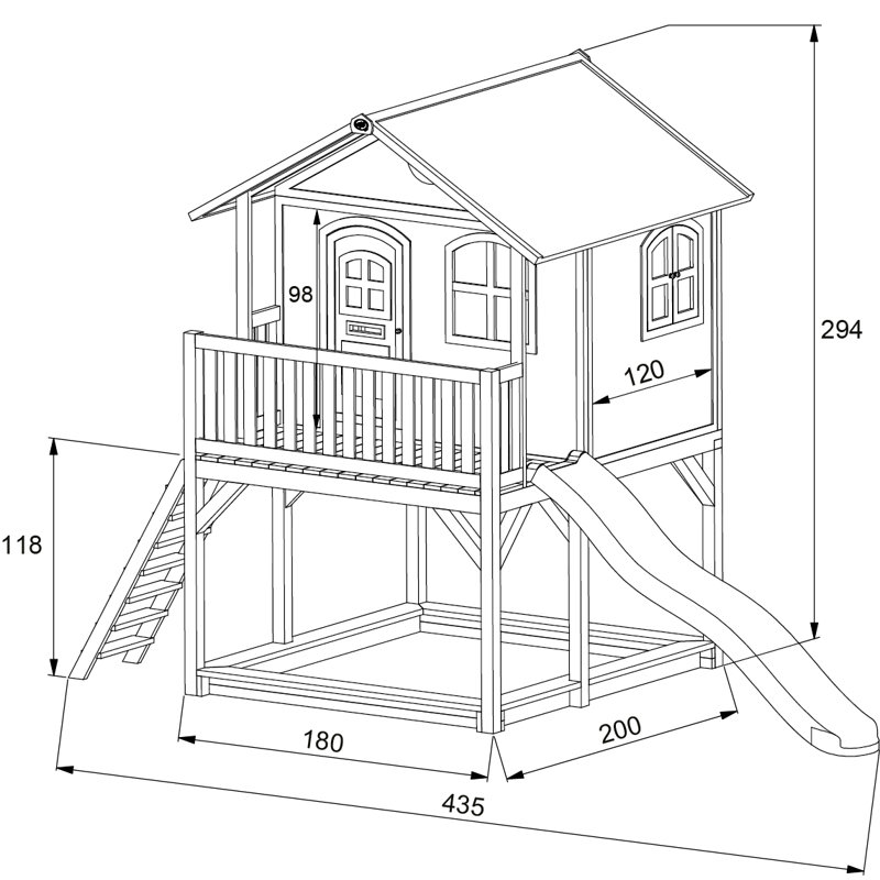 AXI 435cm W x 200cm D Outdoor Hemlock Wood Playhouse