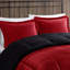Édredon double / grand avec rouge + noir et look rouge-noir pour un sommeil calme