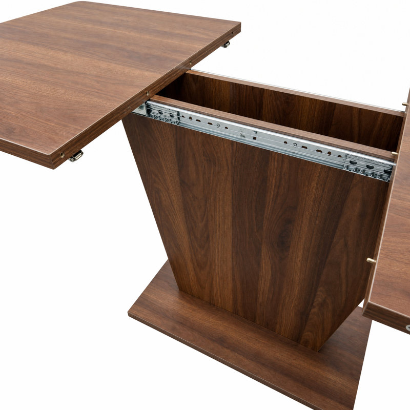 Extendable Dining Table, Modern Expandable Kitchen Table, Rectangular Dinner Table for Small Space Home Restaurant
