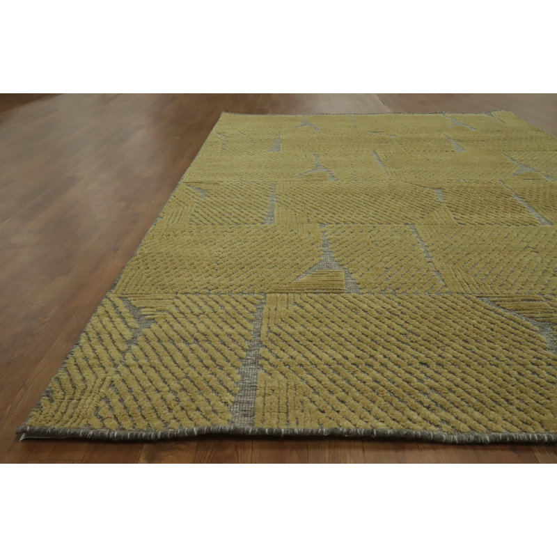 Tapis indien contemporain en laine 6x9